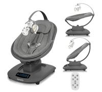 LIONELO BLOSSOM Hamaca bebé eléctrica hasta 9 kg Silla Mecedora para Bebé Respaldo Ajustable Balanceo natural 5 Velocidades Asiento Ergonómico Bluetooth Mando a Distancia, 5 melodías