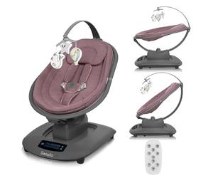 LIONELO BLOSSOM Hamaca bebé eléctrica hasta 9 kg Silla Mecedora para Bebé Respaldo Ajustable Balanceo natural 5 Velocidades Asiento Ergonómico Bluetooth Mando a Distancia, 5 melodías