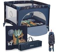 Lionelo Parque infantil BONNIE – hasta 15 kg (0–36 meses), acceso lateral con cremallera, azul marino
