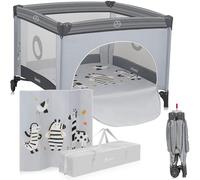 LIONELO BONNIE Parque Infantil Bebe hasta 15 kg, desde el Nacimiento hasta los 36 meses Acceso Lateral con Cremallera, Laterales de Malla Aireada, Plegado Rápido, Ruedas con Freno, Bolsa de Transporte