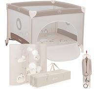 LIONELO BONNIE Parque Infantil Bebe hasta 15 kg, desde el Nacimiento hasta los 36 meses Acceso Lateral con Cremallera, Laterales de Malla Aireada, Plegado Rápido, Ruedas con Freno, Bolsa de Transporte