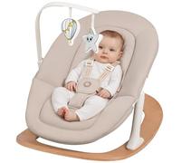 Lionelo Celia Rocker Hamaca Bebé para Recién Nacido, Balancín Bebé sin Mecanismo, Arnés de 5 Puntos, Respaldo Regulable 2 Posiciones, Base de Haya Firme, Funda Lavable, Barra con Juguetes, hasta 9 kg