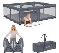 Lionelo Florence XL Easy Fold Parque Infantil Bebé Plegable, Corralito Bebé XL con Rejilla Transpirable, sin Montaje, 2 Entradas con Cremallera, Bordes Acolchados y Fácil de Limpiar, 180 x 200 cm