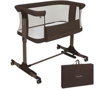 lionelo Pari Cuna 3 en 1 hasta 9 kg, Cuna de colecho, Cama Mecedora, Ajuste de Altura e inclinación del colchón, 4 Ruedas con Freno, Colchón Ergonómico, Malla Transpirable, Bolsa, Minicuna