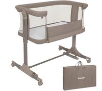 lionelo Pari Cuna 3 en 1 hasta 9 kg, Cuna de colecho, Cama Mecedora, Ajuste de Altura e inclinación del colchón, 4 Ruedas con Freno, Colchón Ergonómico, Malla Transpirable, Bolsa, Minicuna