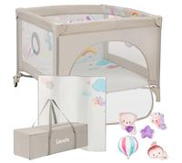 lionelo Parque Infantil 2 en 1 y Cuna de Viaje Mille Plus hasta 15 kg, de 0 a 36 Meses, Entrada Lateral, Colchón 3D, 2 Ruedas con Freno, Plegable, Bolsa de Transporte incluida