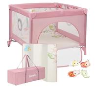 lionelo Parque Infantil 2 en 1 y Cuna de Viaje Mille Plus hasta 15 kg, de 0 a 36 Meses, Entrada Lateral, Colchón 3D, 2 Ruedas con Freno, Plegable, Bolsa de Transporte incluida