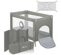 lionelo Stefi Cuna de Viaje para Bebé Apertura Lateral, Colchoneta 120x60 cm, Sistema LockGuard, Lados de Malla Transpirable, Bolsa de Transporte Incluida