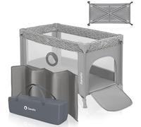 Lionelo Stefi Cuna de Viaje para Bebé Apertura Lateral, Colchoneta 120x60 cm, Sistema LockGuard, Lados de Malla Transpirable, Bolsa de Transporte Incluida