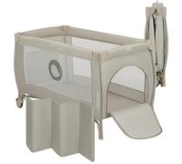 Lionelo Cuna de viaje Stefi Plus – Puerta lateral, colchón T25 premium, plegado rápido (Beige)