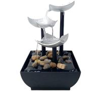Lipfer Fuente De Agua De Mesa con Luz, Fuente De Cascada De Meditación Zen, Fuente Decoración del Hogar, Paisaje De Agua Que Fluye De De Río Interior para Dormitorio Sala De Estar