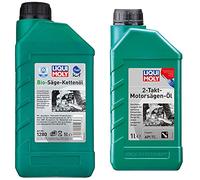 Liqui Moly 1280 Aceite Para Cadenas De Motosierras Bio, 1 L + 1282 Aceite Para Motosierras De 2 Tiempos, 1 L