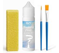 Líquido de enmascarar para acuarela - 60 ml blanco con pincel y borrador - Bolígrafo de líquido de enmascarar para acuarela - Materiales de arte para artistas