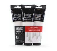 Liquitex 3699393 Basics Studio Pintura acrílica, 3 colores en tubos de 118 ml de pigmentos de alta calidad y resistentes, colores muy opacos, excelente resistencia a la luz, resistente al agua