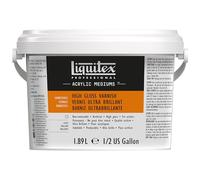 Liquitex 5344 Professional Barniz de alto brillo para pinturas acrílicas, barniz final muy elástico y de aplicación universal en calidad de archivo - Botellas de 1,89 litros, transparente