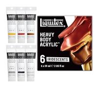 Liquitex Acrílico Heavy Body - Set de pintura acrílica para bellas artes de cuerpo espeso calidad profesional, 6x59ml iridiscentes
