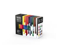 Liquitex BASICS, Set de Pintura Acrílica Studio, 12 Tubos de 118 ml, colores surtidos, para bellas artes y manualidades