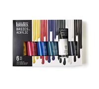 Liquitex BASICS, Set de pintura acrílica Basics 6 tubos de 118 ml, colores surtidos