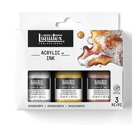 Liquitex Tinta acrílica profesional Ink – Set 3×30 ml extrafinas, colores iridiscentes