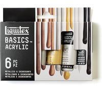 Liquitex LQX - Juego acrílico Basics, 6 x 118 ml, metalizados iridiscentes