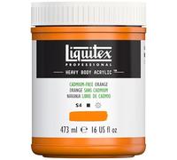 Liquitex pintura acrílica profesional Heavy Body - cuerpo espeso, tarro de 473 ml, color naranja libre de cadmio
