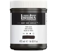 Liquitex pintura acrílica profesional Heavy Body - cuerpo espeso, tarro de 473 ml, color negro marfil