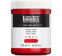Liquitex pintura acrílica profesional Heavy Body - cuerpo espeso, tarro de 473 ml, color rojo naftol carmesí