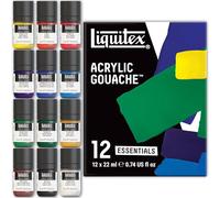 Liquitex Professional Gouache acrílico extrafino viscocidad baja, set colores esenciales 12 x 22 ml