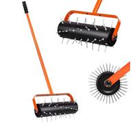 LIROPAU Rodillo Aireador de Césped aireador Manual con 42 Clavos de 5 cm