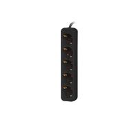 Lanberg Regleta 5 tomas Schuko 1,5 m – Protección infantil, CE, 2500W – Negra