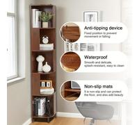 Listón de esquina - Estante de pared - Estantería - Librero - Mesa para plantas - 5 niveles - Madera resistente