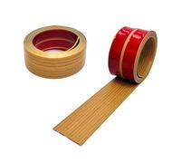 Listón de zócalo blando, 3 m de perfil angular de PVC de plástico autoadhesivo para cocina y baño, listón de cierre autoadhesivo, listón angular flexible, cinta de sellado de juntas (vener de madera