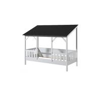 Lit Cabaña Vipack Malia 90x200 con Techo Negro - Confort y Seguridad - Nuevo