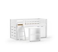 Lit Mezzanine Scott con Escritorio y Almacenamiento Blancos - Nuevo