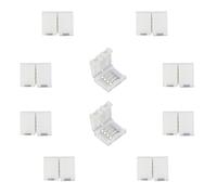 LitaElek 10pcs Conector de 4 Pines para Tira LED RGB de 8mm Ancho, SMD 2835 3528 Clip Conector Rápido Cinta LED, Adaptador Banda LED, 4 Pin RGB LED Strip Connector, Sin Soldadura