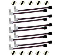 LitaElek 10pcs Conector de Tira LED RGB 5050 Conector Controlador Cinta LED Puente 4 Pin LED Strip Connector Cable Extensión Banda LED 4 Pines Tapones para RGB 5050 LED Strip, 17cm Largo