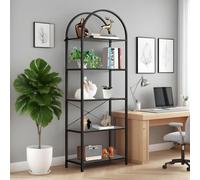 Litake Librería 60x28x180cm - 4 Niveles, Arco, Madera/Metal.