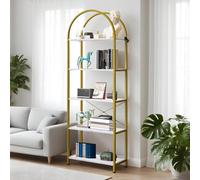 Litake Librería 60x28x180cm - 4 Niveles, Arco, Madera/Metal.