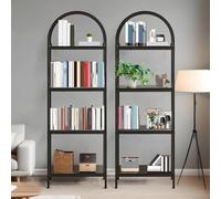 Litake Librería 60x28x180cm - 4 Niveles, Arco, Madera/Metal.
