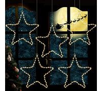 Litake Star Luces de Navidad,6m 60LED cada, ventana, luces de Navidad, estrella, alambre de cobre, funciona con pilas 8 modos de iluminación para Navidad,boda, fiesta, interior, uso al aire libre