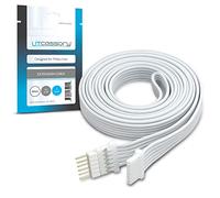 Litcessory Cable de Extensión para Philips Hue Lightstrip Plus (1m, 1 Unidad, Blanco - MICRO 6-PINES V4 / Solo Lightstrip)