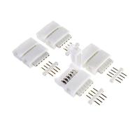 Litcessory conectores compatibles con tiras led Philip Hue Gradient (Conector de 4-Pines a Conector Extremo Cortado - Blanco, 4 Unidades)