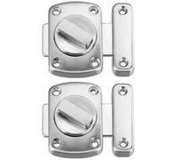 Litensh 2PCS Pestillo giratorio para puerta de inodoro de baño, cerradura de puerta de acero inoxidable, cerrojo puerta, Cerrojo de Perno, pestillo deslizante de seguridad cepillado, plateado, 55mm