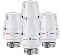 Litensh 4 Cabezales Termostáticos para Radiador, TRV M30x1.5 Termostato de Radiador Cabezal de Repuesto para Válvula de Radiador, Cabezales de Control de Temperatura del Sistema de Calefacción de