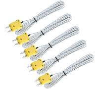 Litensh 5PCS 3M K Tipo Termopar Sonda Sensor de Temperatura Termopar K Humedad K Tipo Conector de Alambre Rango de Medida -50~400°C para Medición Rápida de Gases, Líquidos y Sólidos