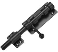 Litensh Cerradura de seguridad para puerta deslizante resistente con agujero para candado, Pestillo Puerta, Cerrojo Puerta Interior Cierre Puerta, acero inoxidable 304 negro mate, 160mm 6 pulgadas