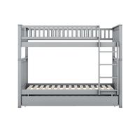 Litera 2x90x200cm con cama nido 90x190cm - con barandilla y escalera - gris