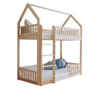 Litera cabaña 90x190 con barandilla y somier patas 1 cm daisy madera