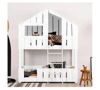 Litera casita 90x190 con somier floriane blanca