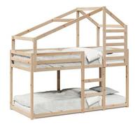 Litera Con Techo De Madera Maciza De Pino 75x190 Cm Vidaxl